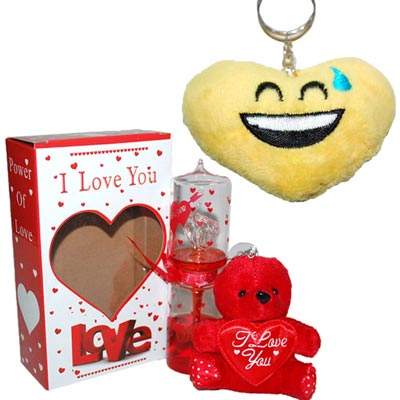 "Love Timer with Teddy - 010, Smiley Heart Soft Key Ring - 02-026 - Click here to View more details about this Product